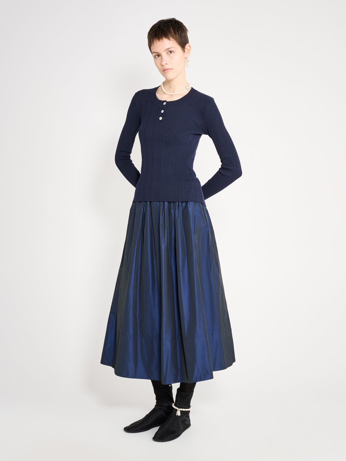 Nackiyé Knitwear Keep Close Henley Organic Cotton Knit