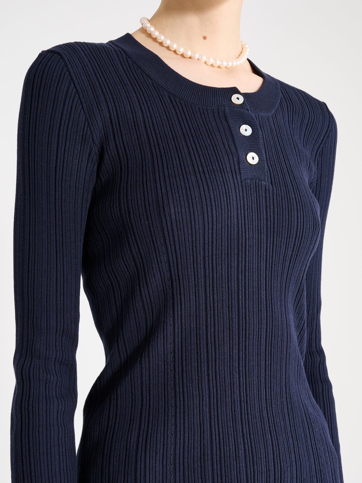 Nackiyé Knitwear Keep Close Henley Organic Cotton Knit