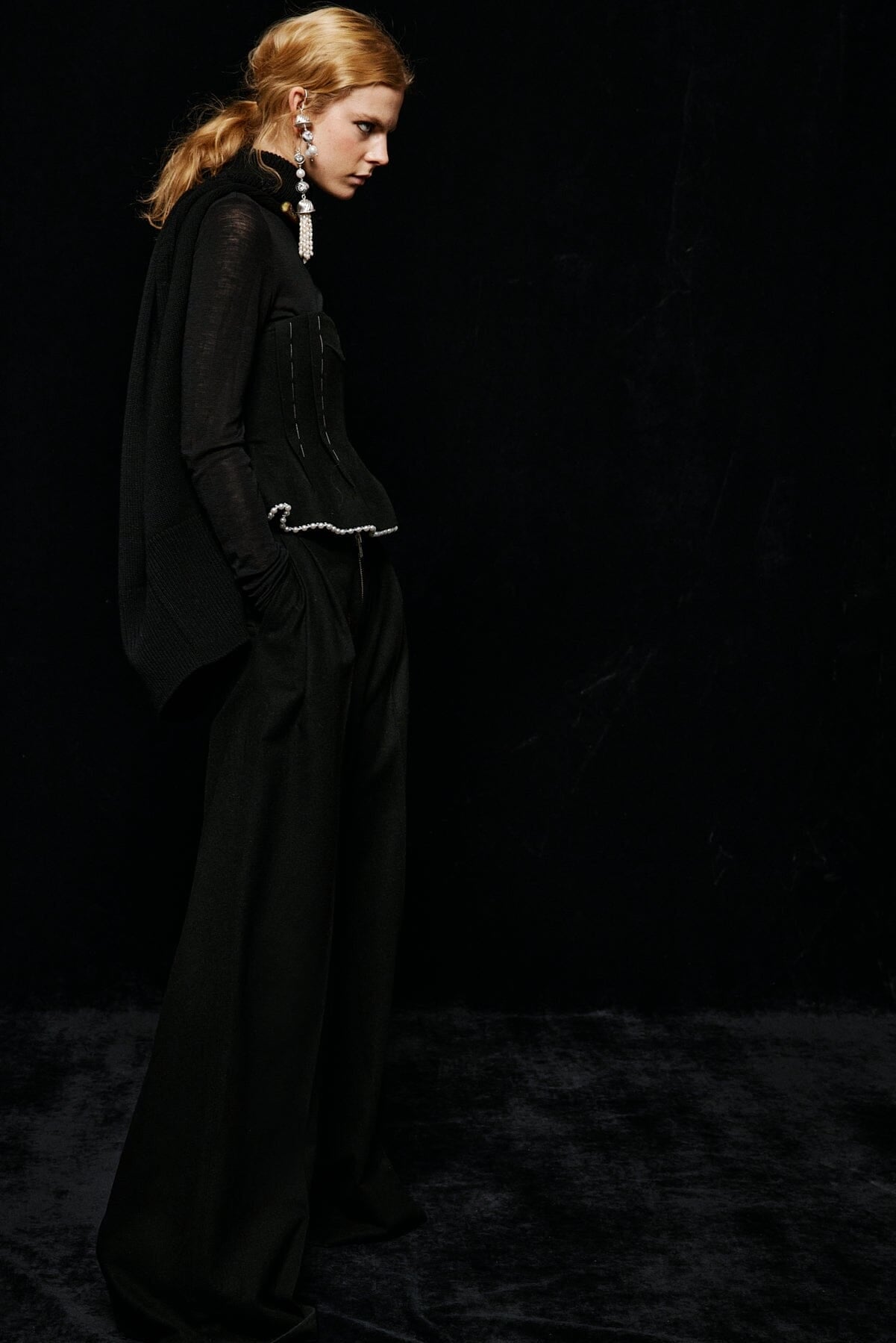 Nackiyé Tops Naked Skin Mini Top with Pearls