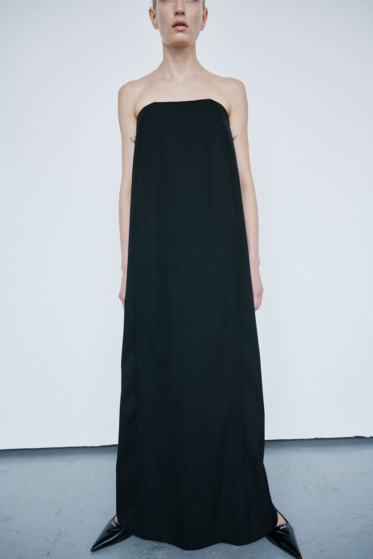 Nackiyé Stripped Strapless Gown