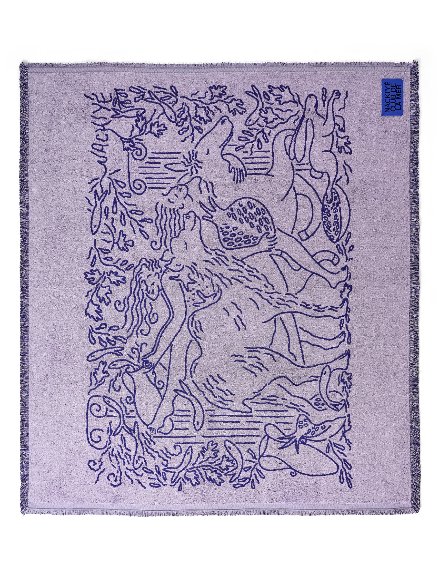 Nackiyé Towels Fête (Large) Yacht Towel in Lavender/Sea