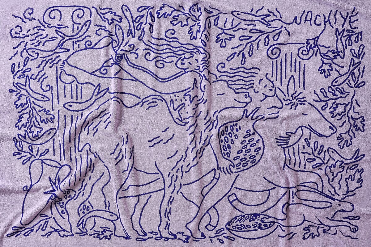 Nackiyé Towels Fete Yacht Towel in Lavender/Sea