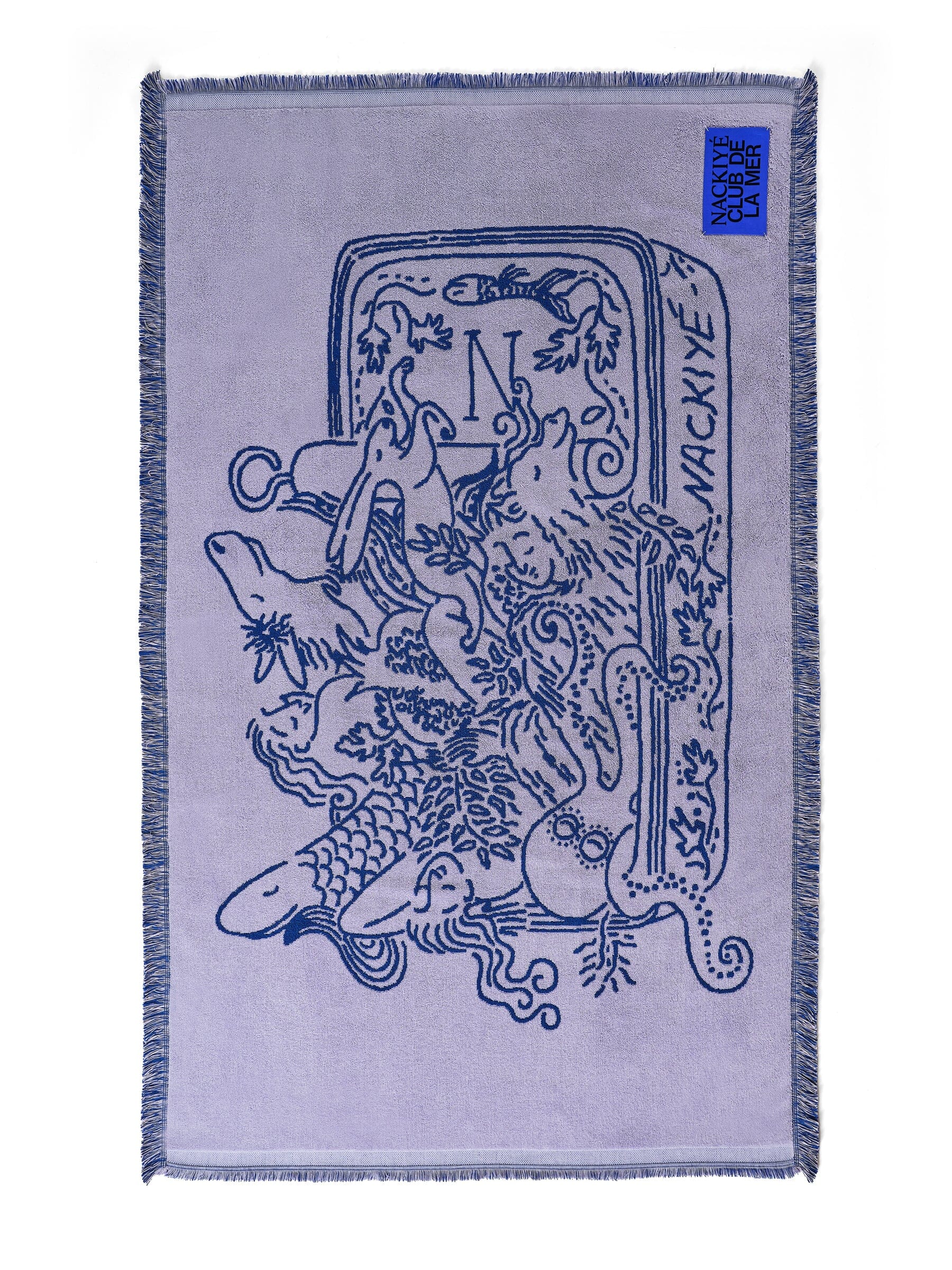 Nackiyé Towels A Tight Ship (Standard) Beach Towel in Lavender/Sea