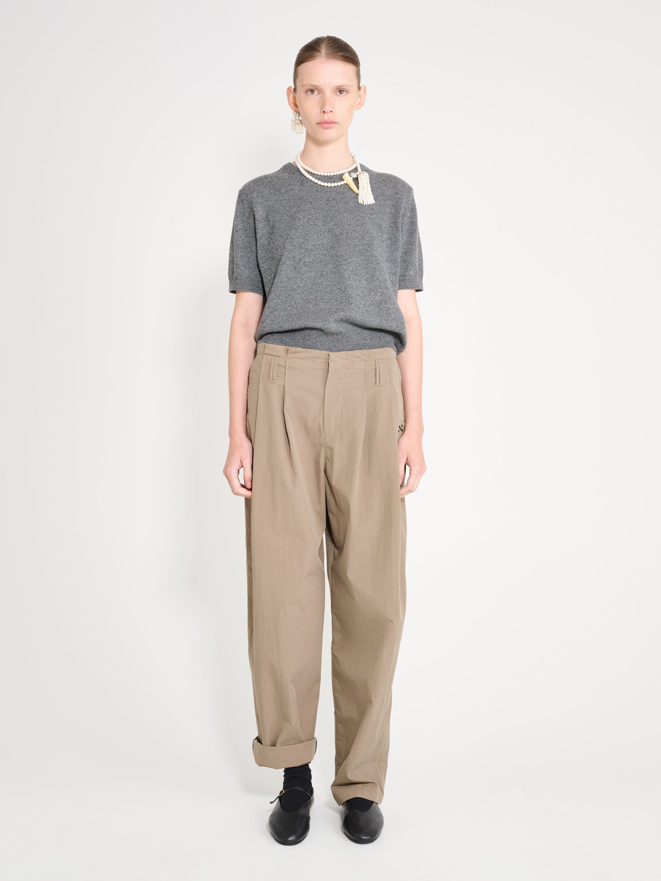 Nackiyé Crewneck Pearl Cashmere Short Sleeved Crewneck