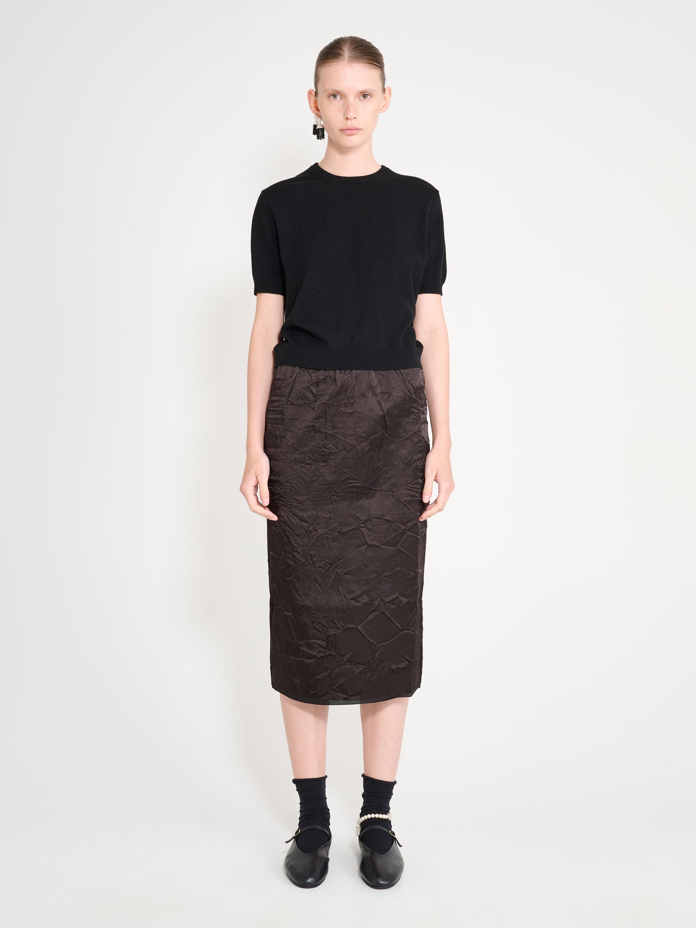 Nackiyé Crewneck Pearl Cashmere Short Sleeved Crewneck