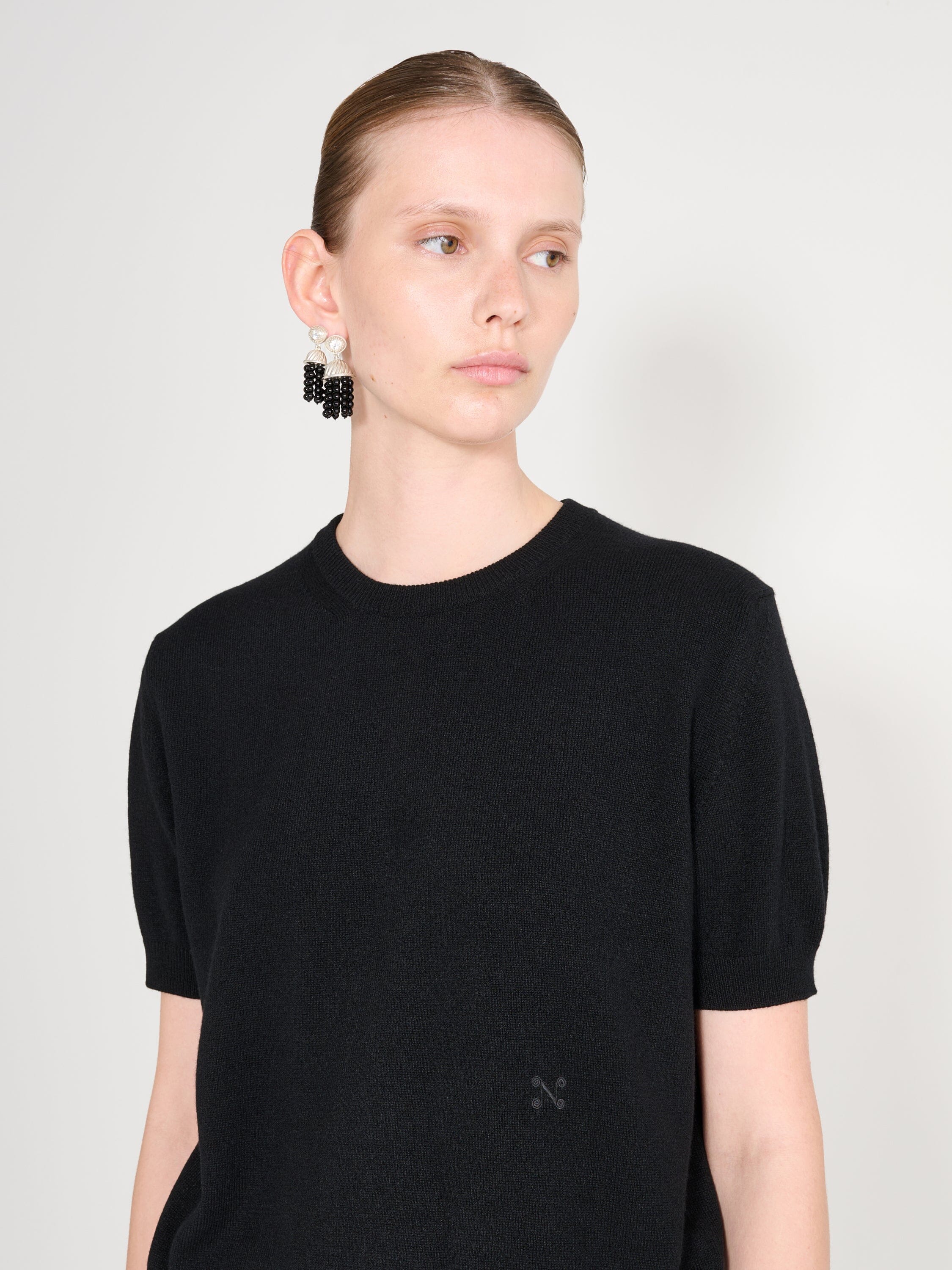 Nackiyé Crewneck Pearl Cashmere Short Sleeved Crewneck